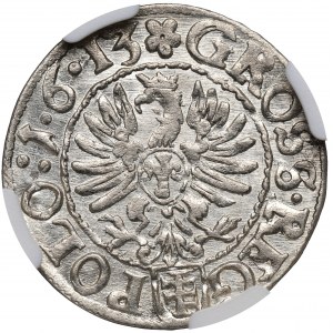 Zygmunt III Waza, Grosz 1613, Kraków - 1•6•13 - NGC MS66 - DOSKONAŁY