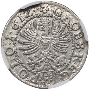 Zygmunt III Waza, Grosz 1612, Kraków - 1•6•1Z• - NGC MS62 - PIĘKNY