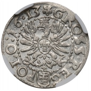 Sigismund III Vasa, Pfennig 1613, Krakau - 16-13 - NGC MS65 / SONNTAG