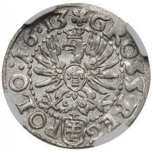 Zygmunt III Waza, Grosz 1613, Kraków - 16•13 - NGC MS65 / ZJAWISKOWY