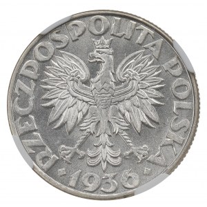 II RP, 2 złote 1936 Żaglowiec - NGC MS64