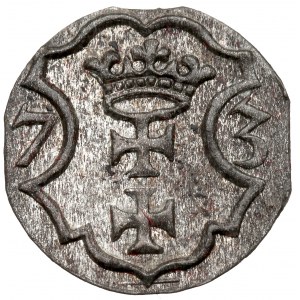 Sacklosigkeit, Denar 1573, Danzig - zwölfeckiger Schild