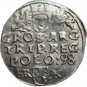 Zygmunt III Waza, Trojak 1598, Wschowa - HR bez ligatury - Rzadki