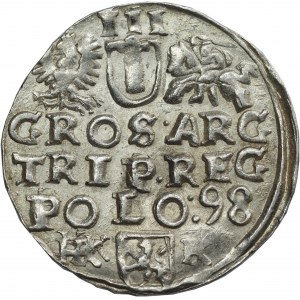 Zygmunt III Waza, Trojak 1598, Wschowa, HK-K i inny portret - Piękny / ZMIANA OPISU