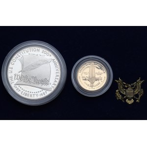 USA, Set 1 i 5 dolarów 1987 Konstytucja