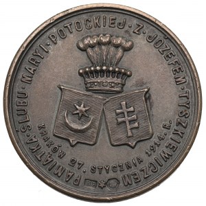 Galicja, Medal Pamiątka ślubu Maryi Potockiej i Józefa Tyszkiewicza 1914