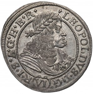 Schlesien unter habsburgischer Herrschaft, Leopold I., 6 krajcars 1676, Wrocław