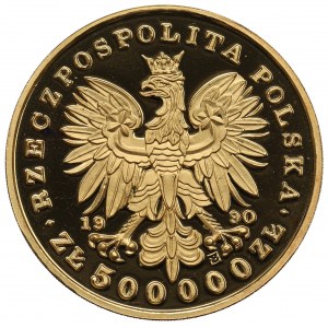 Third Republic, 500,000 PLN 1990 Pilsudski - Large Triptych