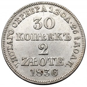 Poland under Russia, 30 kopecks=2 zloty 1836 MW