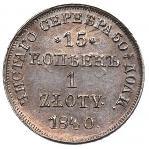 Russische Teilung, Nikolaus I., 15 Kopeken=1 Zloty 1840