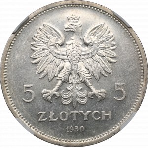 II Republic of Poland, 5 zloty 1930 - NGC MS63