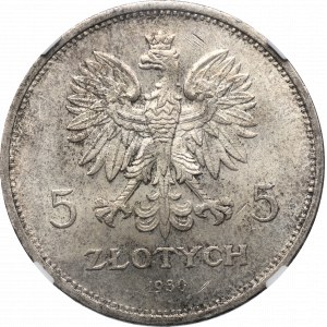 II Republic of Poland, 5 zloty 1930 - NGC MS65