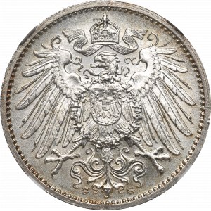 Niemcy, 1 marka 1914 G, Karlsruhe - NGC MS66
