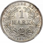 Deutschland, 1 Mark 1914 G, Karlsruhe - NGC MS66