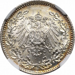 Deutschland, 1/2 Mark 1918 D München - NGC MS67