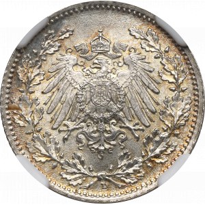 Deutschland, 1/2 Mark 1918 D München - NGC MS67
