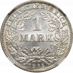 Niemcy, 1 marka 1915 G, Karlsruhe - NGC MS66