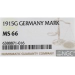 Deutschland, 1 Mark 1915 G, Karlsruhe - NGC MS66