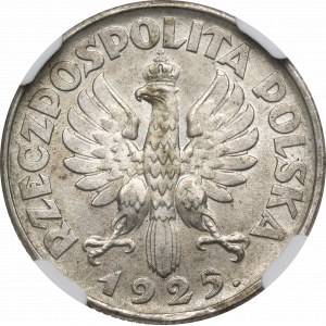 II RP, 1 Zloty 1925 (mit Punkt), London Frau und Ohren - NGC MS63