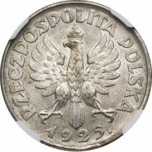 II RP, 1 złoty 1925 (z kropką), Londyn Kobieta i kłosy - NGC MS63