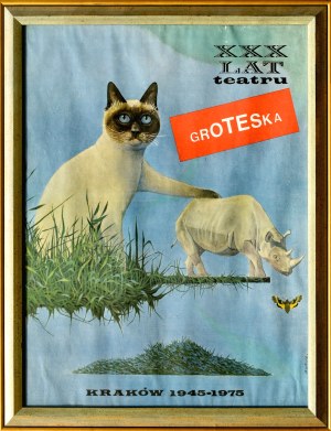 Kazimierz MIKULSKI (1918-1998), Plakat z kotem (XXX lat Teatru Groteska)