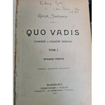 Sienkiewicz Henryk QUO VADIS Tom I-III Wyd.1900