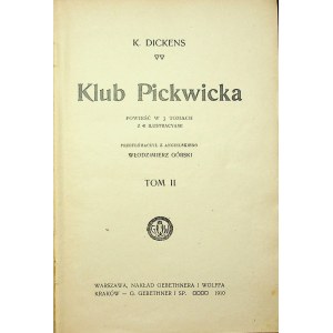 Dickens Karol KLUB PICKWICKA 1910 ilustracje