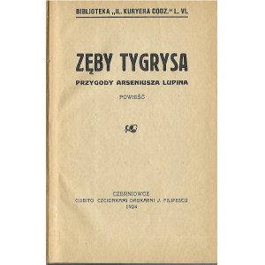 ZĘBY TYGRYSA PRZYGODY ARSENIUSZA LUPINA, wyd.1924