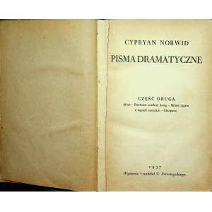 NORWID Cypryan - Pisma dramatyczne