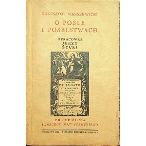 WARSZEWICKI O pośle i poselstwach Warszawa 1935