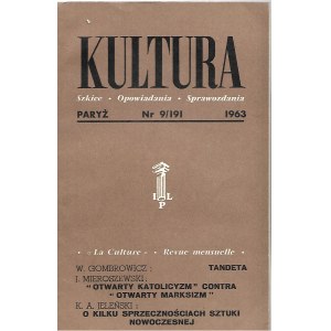 KULTURA PARYŻ Nr.9/191 1963 MIŁOSZ GOMBROWICZ