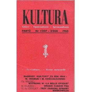 KULTURA PARYŻ Nr.1/207-2/208 1965 MIŁOSZ GOMBROWICZ HŁASKO