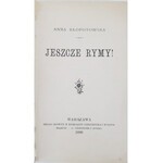 KŁOPOTOWSKA Anna - JESZCZE RYMY Wyd.1899