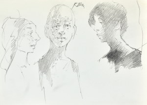 Roman BANASZEWSKI (1932-2021), Szkice kobiety z prawego profilu oraz mężczyzn