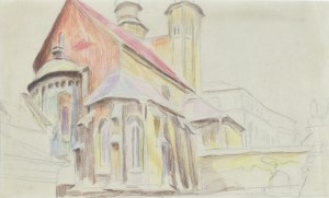 Stanisław KAMOCKI (1875-1944), Kościół św. Andrzeja w Krakowie – widok od południowego wschodu, ok. 1912