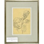 Stanislaw KAMOCKI (1875-1944), Verschiedene Skizzen: Porträtstudie einer Frau, Profil eines Mönchs, Vignette, gebundenes Monogramm SK