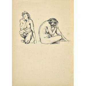 Ludwik MACIĄG (1920-2007), Studies of the female nude in two poses: kneeling female nude and seated female nude