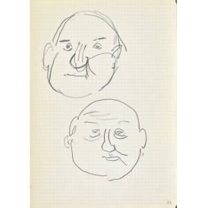 Jerzy PANEK (1918-2001), Skizze von zwei Männerköpfen