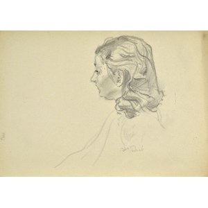Kasper POCHWALSKI (1899-1971), Skizze eines weiblichen Porträts im Profil