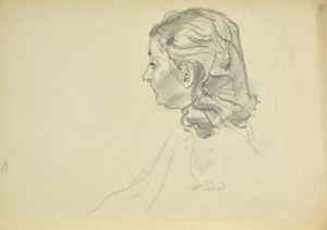 Kasper POCHWALSKI (1899-1971), Szkic portretu kobiecego z profilu