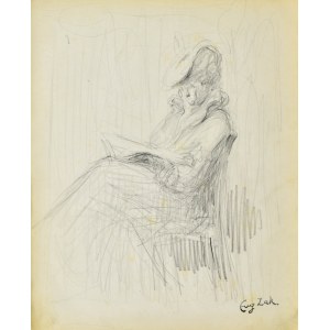 Eugene ZAK (1887-1926), Sitting woman reading a book