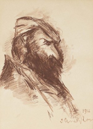 Józef Charyton(1912-1975),Portret brodatego mężczyzny,1966