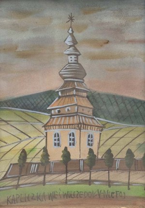 Nikifor Krynicki(1895-1968),Kapliczka wieś Wilcze Doły,