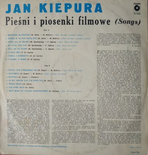 Jan Kiepura, Pieśni i piosenki filmowe