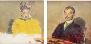 Jacek Malczewski (1854 Radom - 1929 Kraków), Portret podwójny – kobieta i mężczyzna za stołem