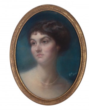Zofia Atteslander (1874 Luborzyce – po 1928), Portret damy z perłami
