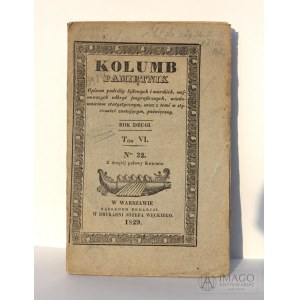KOLUMB PAMIĘTNIK ROK II, tom VI, 1829 czasopismo podróżnicze