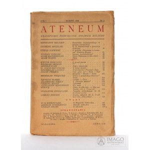 ATENEUM czasopismo poświęcone sprawom kultury Rok I nr 2 marzec 1938 Miłosz, Leśmian, Staff, Ważyk, Jastrun i inni