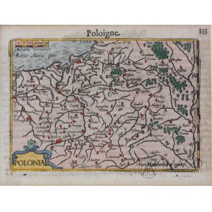 MAPA POLONIA. r. 1600, pomniejszona wersja mapy Orteliusa z 1570 r.