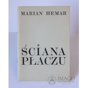Marian Hemar ŚCIANA PŁACZU Autograph, 1. Auflage